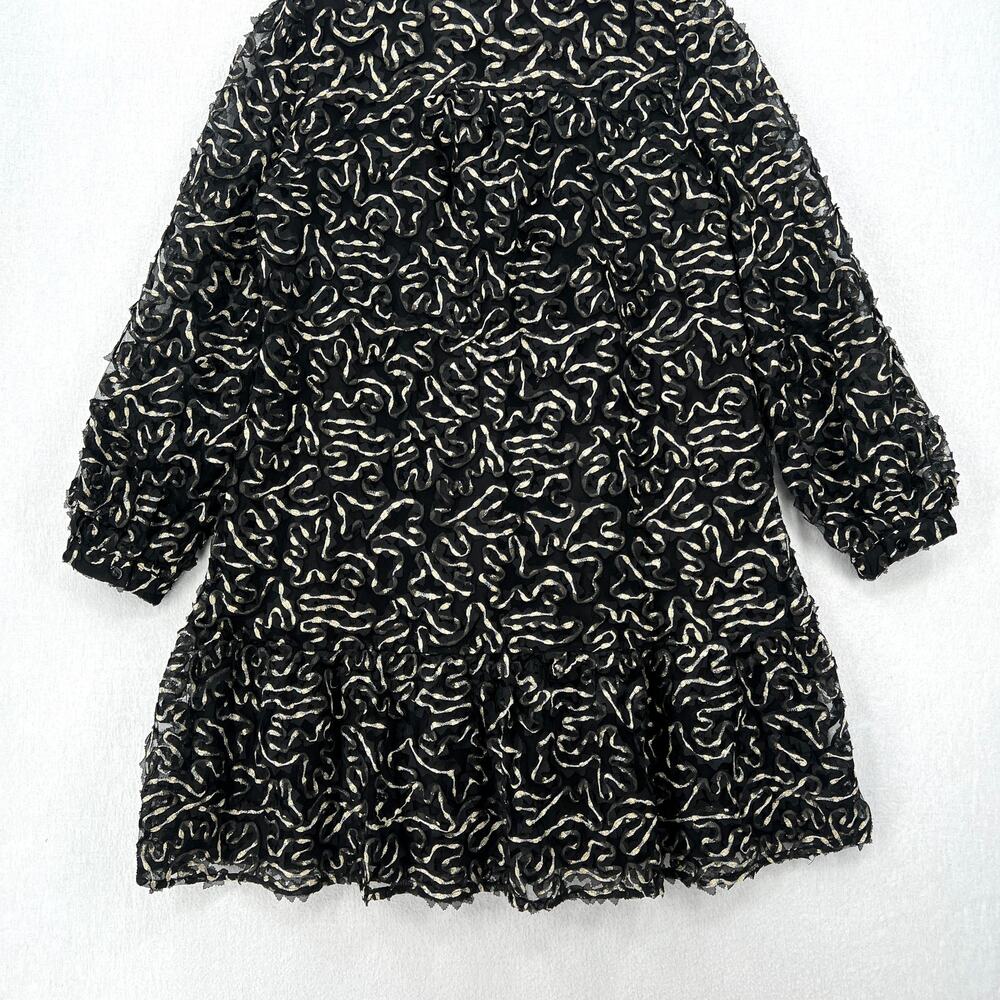 TUCKERNUCK Nightly Organza Palmerston Dress Womens Small Black Gold Swing Mini - Picture 11 of 16